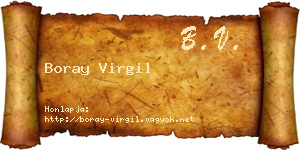 Boray Virgil névjegykártya